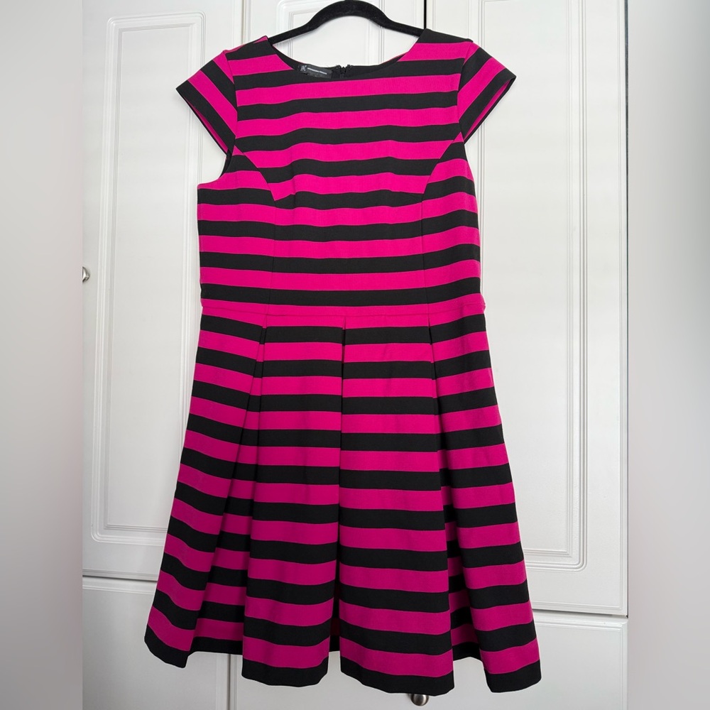 INC International Concepts Pink and Black Striped Cap sleeve Dress